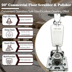 20" Commercial Floor Scrubber & Polisher Multi-functional Grinding Machine with 13L Tank - 2834 RPM for Wood, Tile, Epoxy, Low Noise Industrial Use 1500W 110V - Image 2