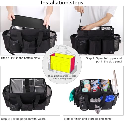 Large Cleaning Caddy Bag Built-in hard plastic sheet Aluminum foil lining - Image 7