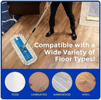 Nine Forty 48" Premium Cotton Dust Mop Kit - Heavy Duty Mop Head with Handle for Industrial, Commercial, and Residential Cleaning - Dry Floor Duster for Hardwood Surfaces - White - Image 6
