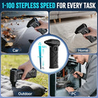 MTOX Electric Air Duster, 150,000 RPM Compressed Air Duster, Fast Charging, Dual 4000mAh Batteries, 2-in-1 Blower & Vacuum Portable, for Keyboards PC Computer Case, House, Outdoor & Cars (Black) - Image 4