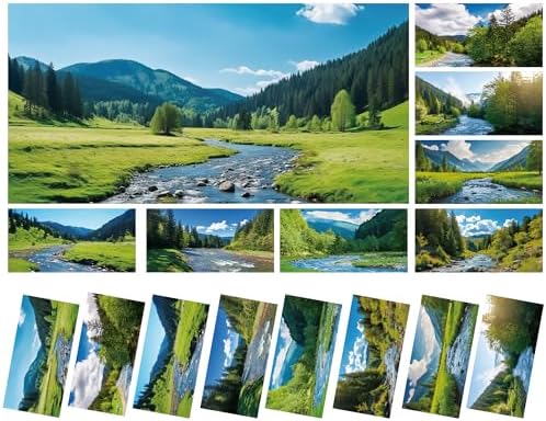 8 Pack Fluorescent Light Covers with 80 Magnets Decorative for Classroom Ceiling Light 4 x 2 Ft Magnetic Light Covers Filter Easy Install for Office School Hospital Drop Ceiling Supply(Mountain River) by Wiooffen