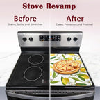 Lemon Fruits Stove Top Cover Glass Cooktop Heat Resistant Cover,Flowers Leaves Ceramic Stove Top Covers Mat Prevents Scratching Stoves/Counter/Washer Protector, 28x20 in - Image 4