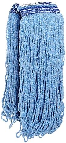 Rubbermaid Commercial Products Universal Blend Mop, 24-Ounce, Blue Headband, Heavy Duty Industrial Wet Mop for Floor Cleaning Office/School/Stadium/Lobby/Restaurant, Pack of 12 by RubbermaidCommercialProducts