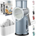 Rotary Cheese Grater Manual Hand Crank 5 Blade Shredder, Classic Gray by ZulayKitchen