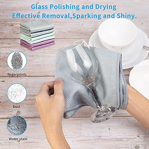 Easy Clean Fish Scale Nanoscale Cleaning Cloth,Streak Free Microfiber Glass Cleaning Cloths for Window Mirrors Windshields,Lint Free Microfiber Polishing Cleaning All-Purpose Towel Pack of 6(Purple) - Image 3