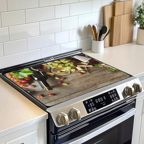 Electric Stove Top Cover Protector,Red Wine Grapes Glass Flat Top Stove Mat,Heat-Resistant Oven Induction Cooktop Mat for Ceramic Countertop Mats Dish Drying Mat by Unknown