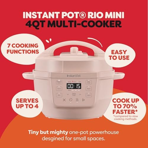 Instant Pot Rio Mini 4 Qt 7-in-1 Electric Pressure Cooker, Rosewater Pink - Image 2