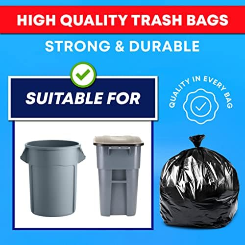 Veska Contractor Garbage Bags 55 Gallon 3 MIL Heavy Duty (MegaValue 50 Bags w/Ties) Contractor Trash Bags 50-60 Gallon 3 Mil Contractor Bag Heavy Duty 55 Gallon, Extra Large Industrial Contractor - Image 5