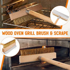 Reallnaive 1 Pack 37 Inch Wood Handle Pizza Oven Brush with Scraper - Image 5