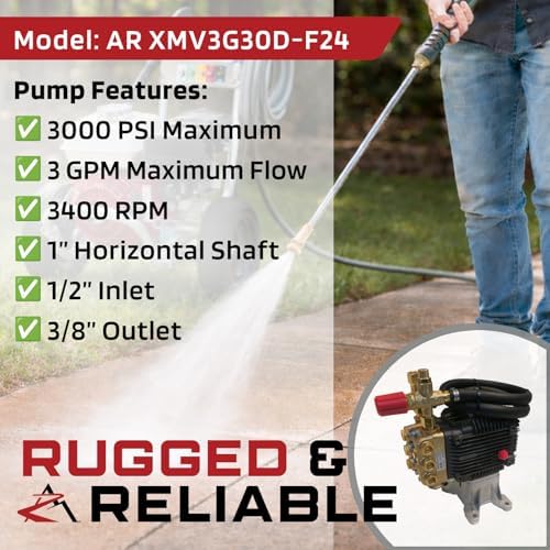 Annovi Reverberi 3000 psi Power Pressure Washer Water Pump XMV3G30D & VR4-200 1" - Image 6