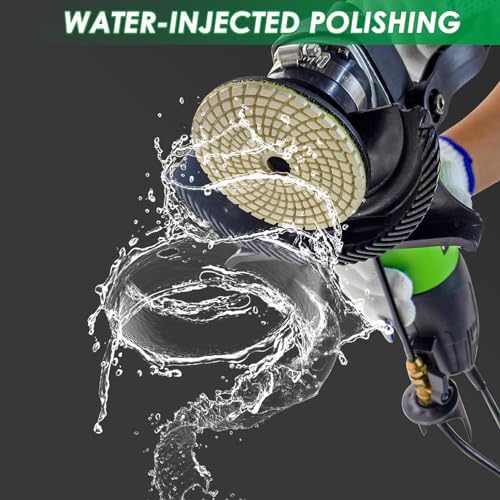 800W Electric Wet Stone Polisher 4'' Variable Speed Grinder Buffing Machine, Countertop Concrete Polisher with 7PCS Diamond Polishing Pads for Granite, Tile, Cement Floor - Image 6
