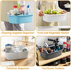 Goderewild Multi-Purpose Cleaning Caddy with Handle, Shower Caddy Organizer/Storage Basket/Totes Portable for Bathroom Supplies, Cleaning Products, Under Sink Tool (Translucent Gray, 1 Pack) - Image 4