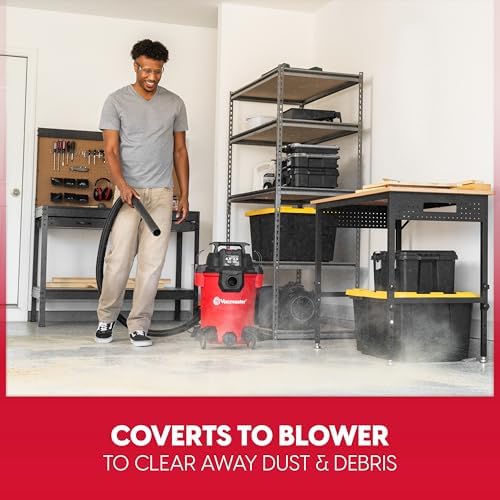 Vacmaster VCM811PF 1101 8-Gal 3.5 Peak HP Wet/Dry Vac Red - Image 7