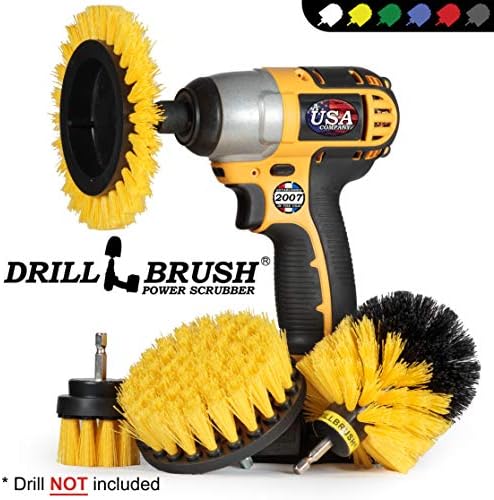 Yellow Drill Brush Attachments for Cleaning Shower, Grout Lines, Bathroom - Image 4