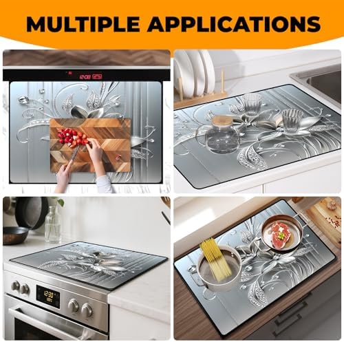Heat-resistant Stove Top Cover - 28.5" X 20.5" Cooktop Protector Covers, Scratch-resistant Washable Pad Kitchen Countertop Mat (White, 28.5" x 20.5") - Image 7