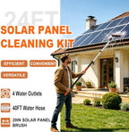 Buyplus 30FT Reach Solar Panel Cleaning Brush Kit with 5-24FT Telescoping Pole, Water Fed Window Cleaner Tool with 20" Brush, Soap Dispenser, Cobweb Duster, Squeegee for Roof, RV, Gutter, Deck,Orange - Image 2
