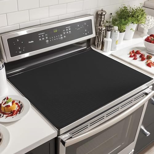 Stove Top Cover for Electric Stove- Range Covers for Electric Stove,Silicone XXL Dish Drying Mat, Glass Cooktop Covers, Flat RV Range top Mats (Black, 36"x21") - Image 4