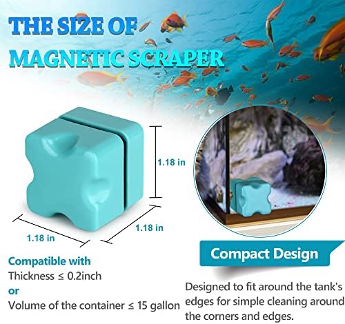Magnetic Aquarium Fish Tank Glass Algae Scrapers Glass Cleaner Scrubber Clean [Compact, Scratch-Free, Non-Slip, Magnetizing] Mini - Image 4