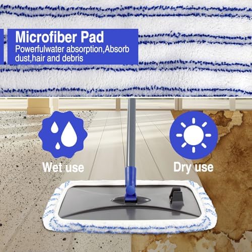 Microfiber Mops for Floor Cleaning,Hardwood Floor Mop with 5 Reusable Pads - Image 3
