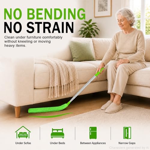 Retractable Gap Dust Cleaner with Extension Pole & 3 Microfiber Cloths - Image 4