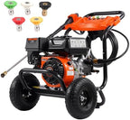 VEVOR Gas Pressure Washer, 3500 PSI 2.6 GPM, Gas Powered Pressure Washer with Aluminum Pump, Spray Gun and Extension Wand, 5 Nozzle Set, for Cars, Fences, Homes, Driveways, Patios Furniture Horizontal by VEVOR