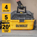 DEWALT 4 Gal. 5.0 HP Poly Wet/Dry Vacuum with Hose and Accessories DXV04T - Image 5