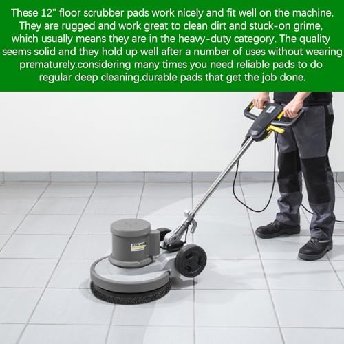 12" Scrubbing Disc for Oreck ORB550MC Orbiter Floor Machine,Commercial Black Floor Scrubber Pads 437.071 for Deep Clean Concrete,Dirt,Stains and Paint Splatte,Stripping Wax or Finish(2 Pack) - Image 7
