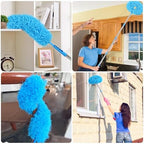 Ceiling Fan Cleaner Duster Reusable Microfiber Removable Duster with Extension Pole Adjusts 12 to 71 Inch for Cleaning Walls Bookshelves Furniture Door Window Top (Blue) - Image 7