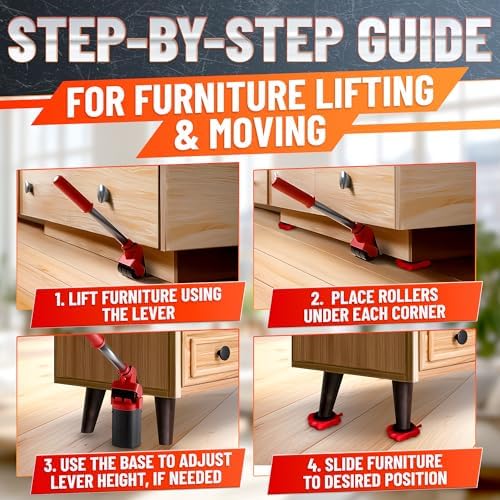 660 lb Furniture Movers with Wheels for Heavy Items (Red) - Image 3