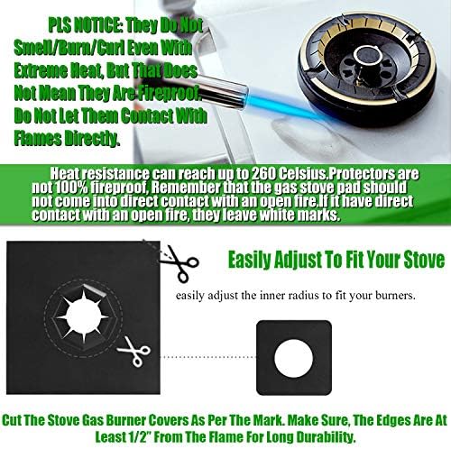 Stove Burner Covers,0.3 MM Double Thickness,8 Pack,Black,Size 10.6” x 10.6” - Image 4