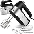 Hand Mixer Electric, 450W Kitchen Mixers with Scale Cup Storage Case, Turbo Boost/Self-Control Speed + 5 Speed + Eject Button + 5 Stainless Steel Accessories, For Easy Whipping Dough, Cream, Black by LILPARTNER