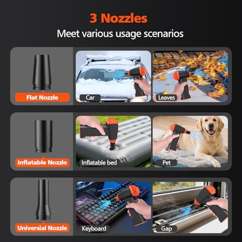 15-in-1 Electric Compressed Air Duster, 110000RPM Cordless Portable Air Blower Mini Powerful Jet Dry Blower 4 Adjustable Speeds Levels Rechargeable for Keyboard, PC, Car, Camera - Image 7