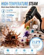 Steam Cleaner, Portable Handheld High-Pressure, 15s Fast Heating - Image 3