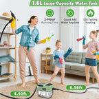 Handheld Steam Cleaner for Home, 2500W High Temperature Pressurized Machine, 1.6L Water Tank, Handle-controlled Steam Output, Portable Cleaning Steamer for Car, Bed Bugs, Furniture (Green, 16 PCS) - Image 3