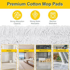 24" Commercial Dust Mop with 2 Replacement Mop Pads, 60.5 Inch - Image 4