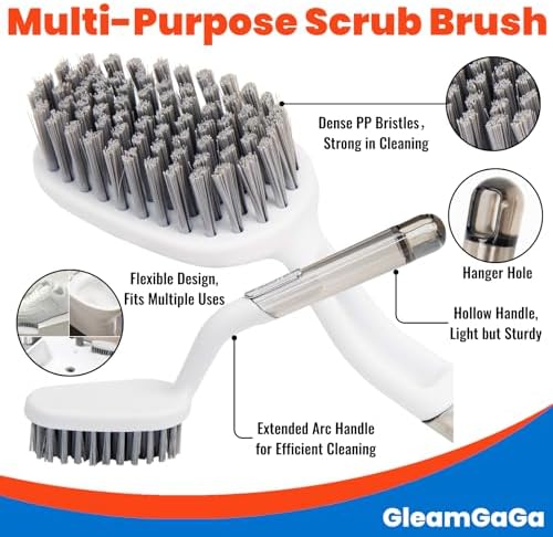 3 Pack Shower Brush for Cleaning, Heavy-Duty Scrub Brush Set for Bathroom - Image 5