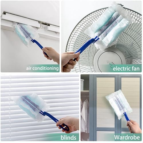 Duster Refills Compatible with Swiffer Duster, Heavy Duty Multi Surface Duster Replacement with 2 Extra Handle for Cleaning Furniture, Blinds, Ceiling Fans and Car (BLue-100Pack) - Image 6