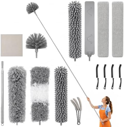 15-Piece Duster with Extension Pole, Cobweb Duster for High Ceiling by Unknown