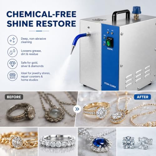 Professional Jewelry Steam Cleaner Machine, High Pressure Stainless Steel Washer For Gold, Silver & Diamonds, Commercial Electric Cleaning Equipment(4L) - Image 3