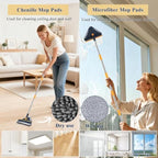 Baseboard Cleaner Tool with 78" Long Handle, 5-in-1 Wall Mop 6 Pads - Image 5