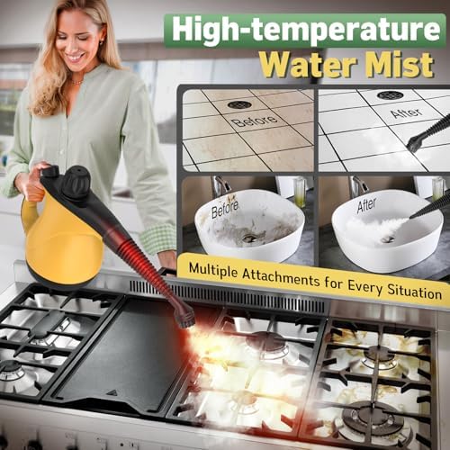 Handheld Pressurized Steam Cleaner for Home with 11Pcs Accessories, Heating & Chemical-Free Steamer for Cleaning, Multi-Surface Steam Cleaner for Car|Furniture|Floor|Tile|Grout|More - Image 3