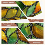 6 Pcs Fluorescent Light Covers for Ceiling Lights Stained glass seamless texture leaf for window colored glass 3d Magnetic Decorative Shade Filters 4x2 ft for Classroom Office Hospital Decor - Image 4