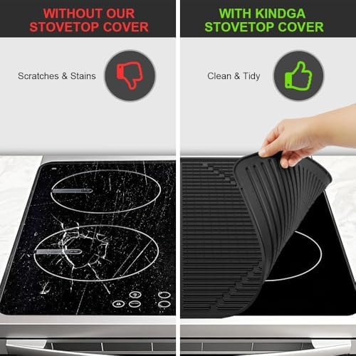 KindGa Stove Cover - Stove Top Covers for Electric Stove 30 x 21 Inch Black - Image 4