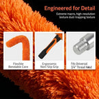 Microfiber Feather Duster for Telescopic Extendable Pole, Cleaning Duster Kit with Bendable Head & Scratch-Free Protective Tip, Washable Dusting Brush for Cleaning Ceiling Fans, Blinds, Furniture, Car - Image 2