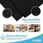 AIDEA Microfiber Cleaning Cloth Black 20PK, Microfiber Towels 11.5"×11.5" - Image 7