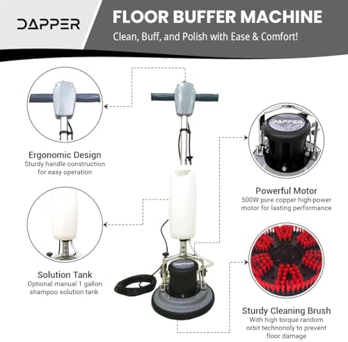 17in Floor Scrubber & Floor Cleaning Machine, Heavy-Duty Buffer,A148 - Image 3