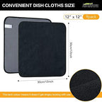 KinHwa Dish Cloths for Washing Dishes with Scrub Side, Microfiber Dish Rags - Image 3