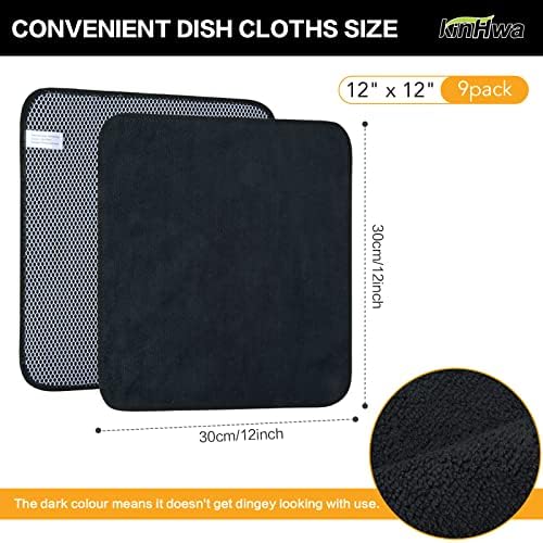 KinHwa Dish Cloths for Washing Dishes with Scrub Side, Microfiber Dish Rags - Image 3