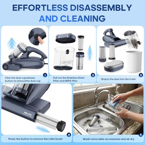 Belife M11 Mattress Vacuum Cleaner with UV & Hot Air for Deep Cleaning - Image 7