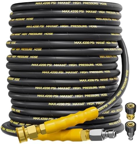 75FT Pressure Washer Hose 4200PSI M22 Fitting by TechSweeppro